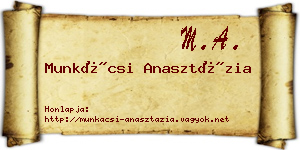 Munkácsi Anasztázia névjegykártya